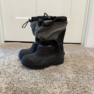 Columbia Black and Gray Kids Snow Boots
